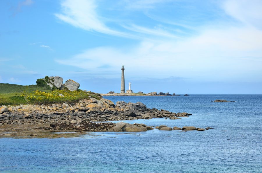 Leuchtturm der Île Vierge vor der Küste von Plouguerneau