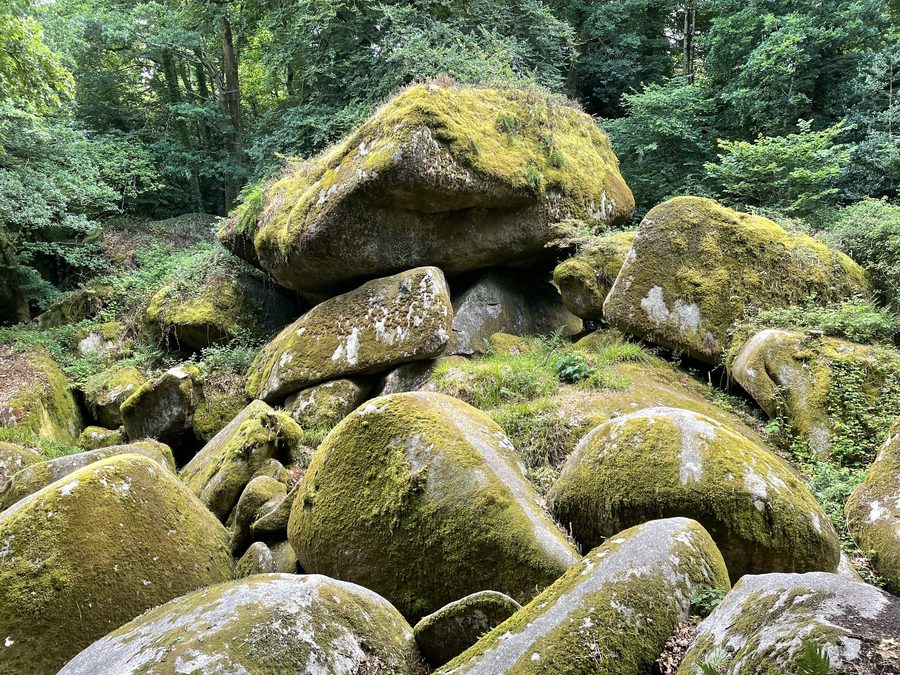Gerundete Granitfelsen im Wald von Huelgoat