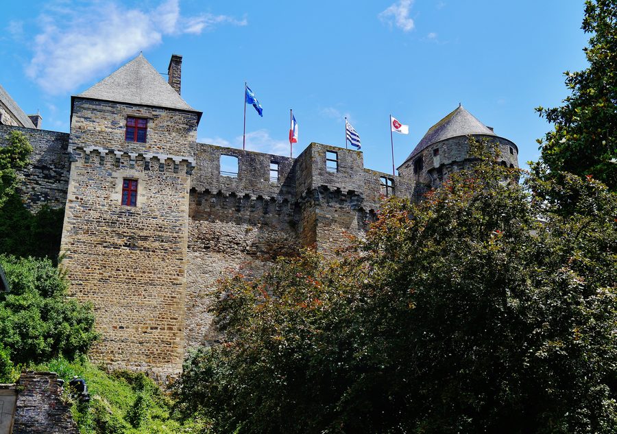West Side of Vitré Castle, Vitré, Department of Ille-et-Vilaine, Region of Brittany, France