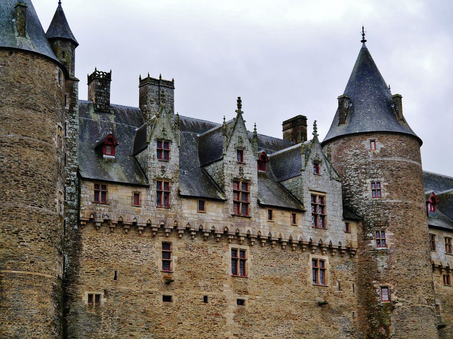Südwestfassade des Château de Josselin in Josselin, Morbihan