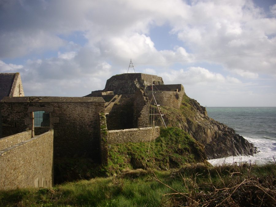 Bertheaume fort in Plougonvelin, Finistère, France, viewed from the coast at north-west