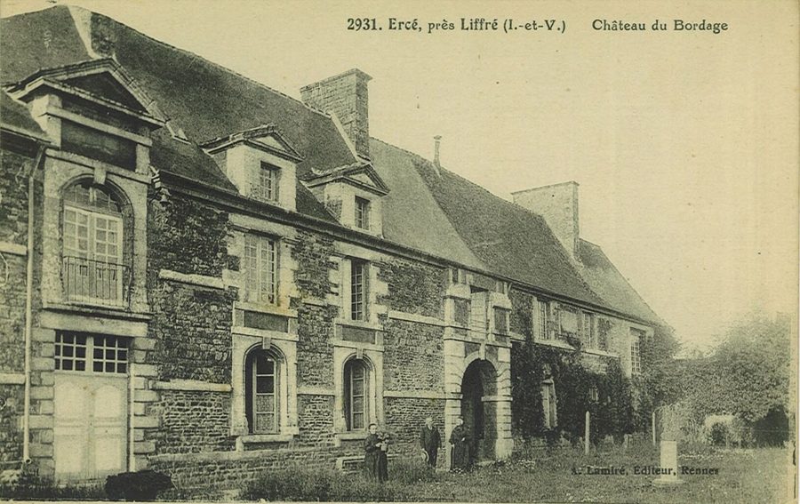 Ancienne carte postale du château du Bordage à Ercé-près-Liffré, en Ille-et-Vilaine.