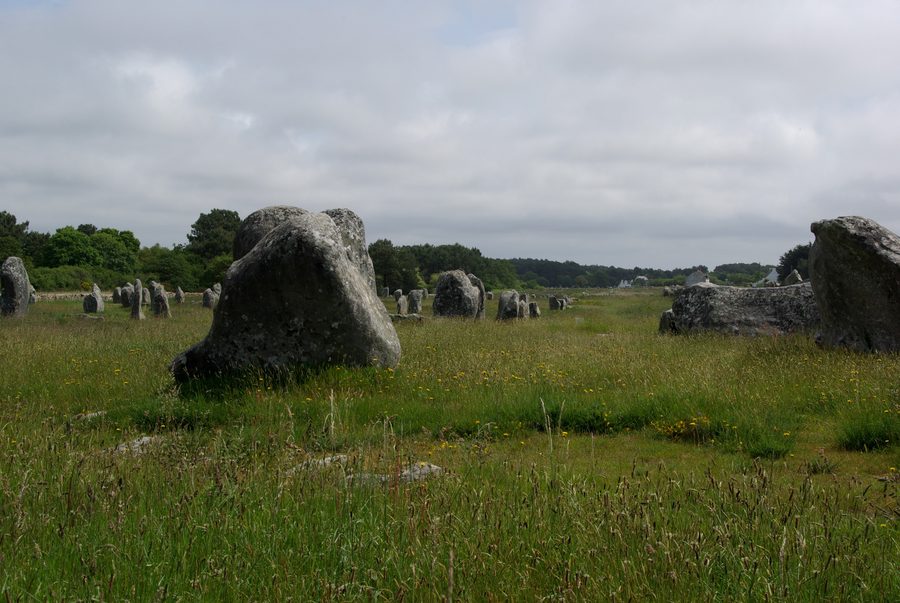 Neolithische Menhire bei Carnac in der Bretagne